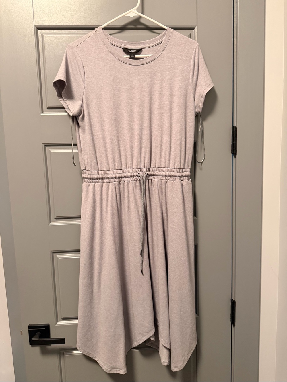 Simply Vera Vera Wang Gray Elastic Drawstring Handkerchief Hem Dress MEDIUM